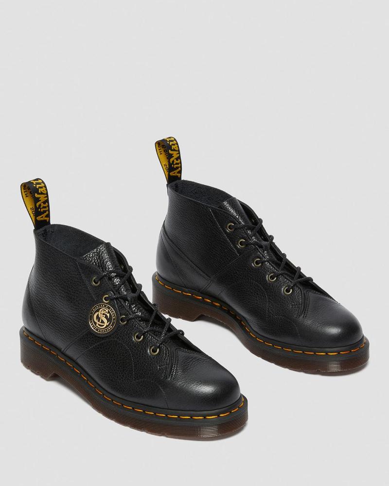 Men's Dr Martens Church Buckingham Leather Monkey Boots Black | AU 547SGL